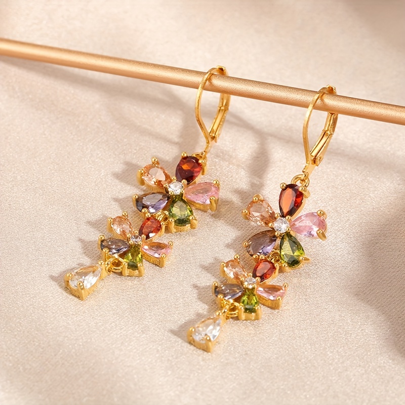 Women's Colorful Cubic Zirconia Wedding Earrings